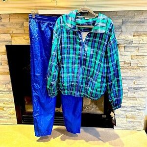 NWT vintage ProSpirit wind suit‎ tracksuit plaid large